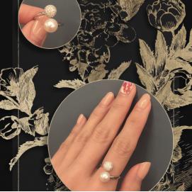 925 silver CZ fresh water pearl ring